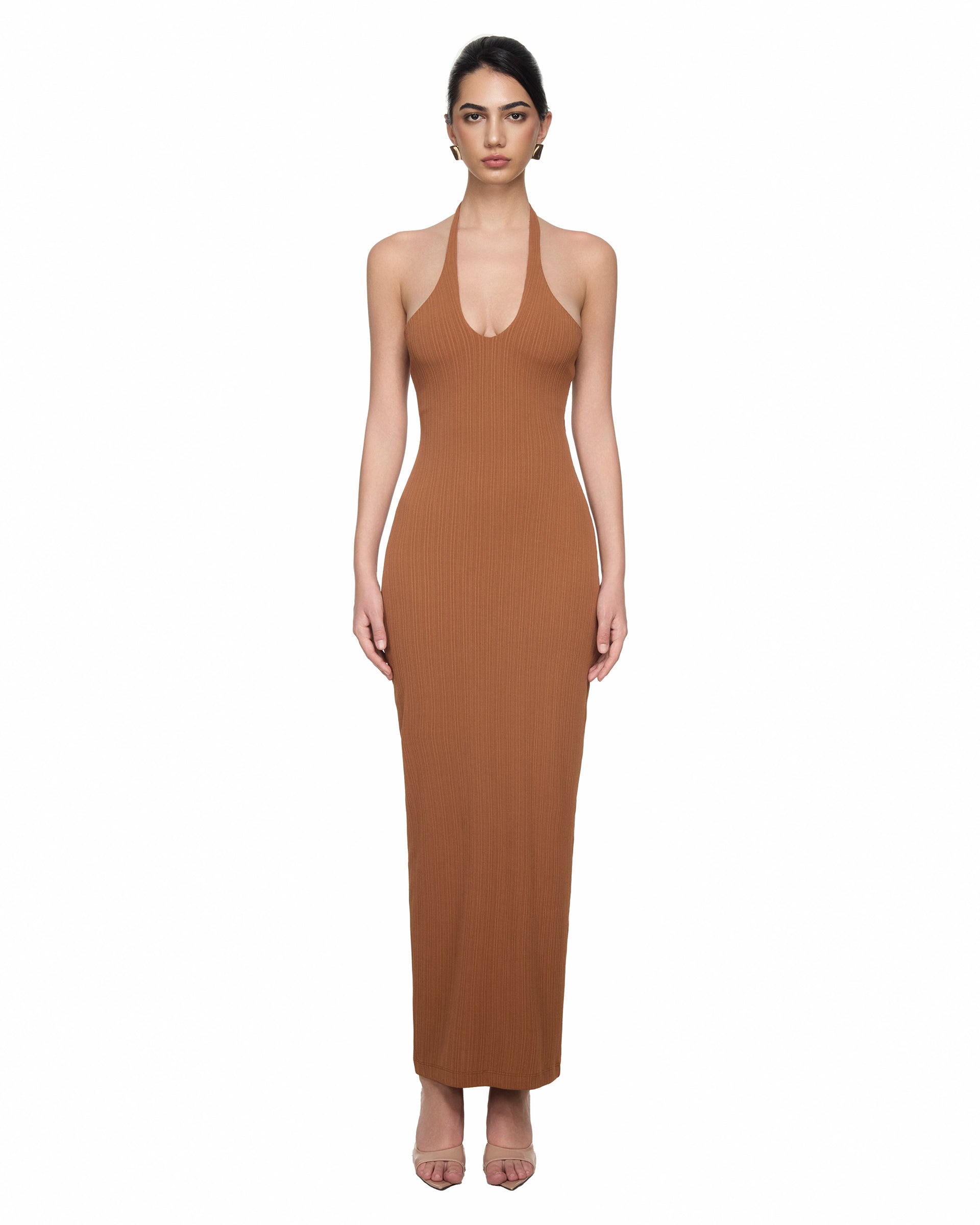 Isla Criss-Cross Halter Maxi Dress