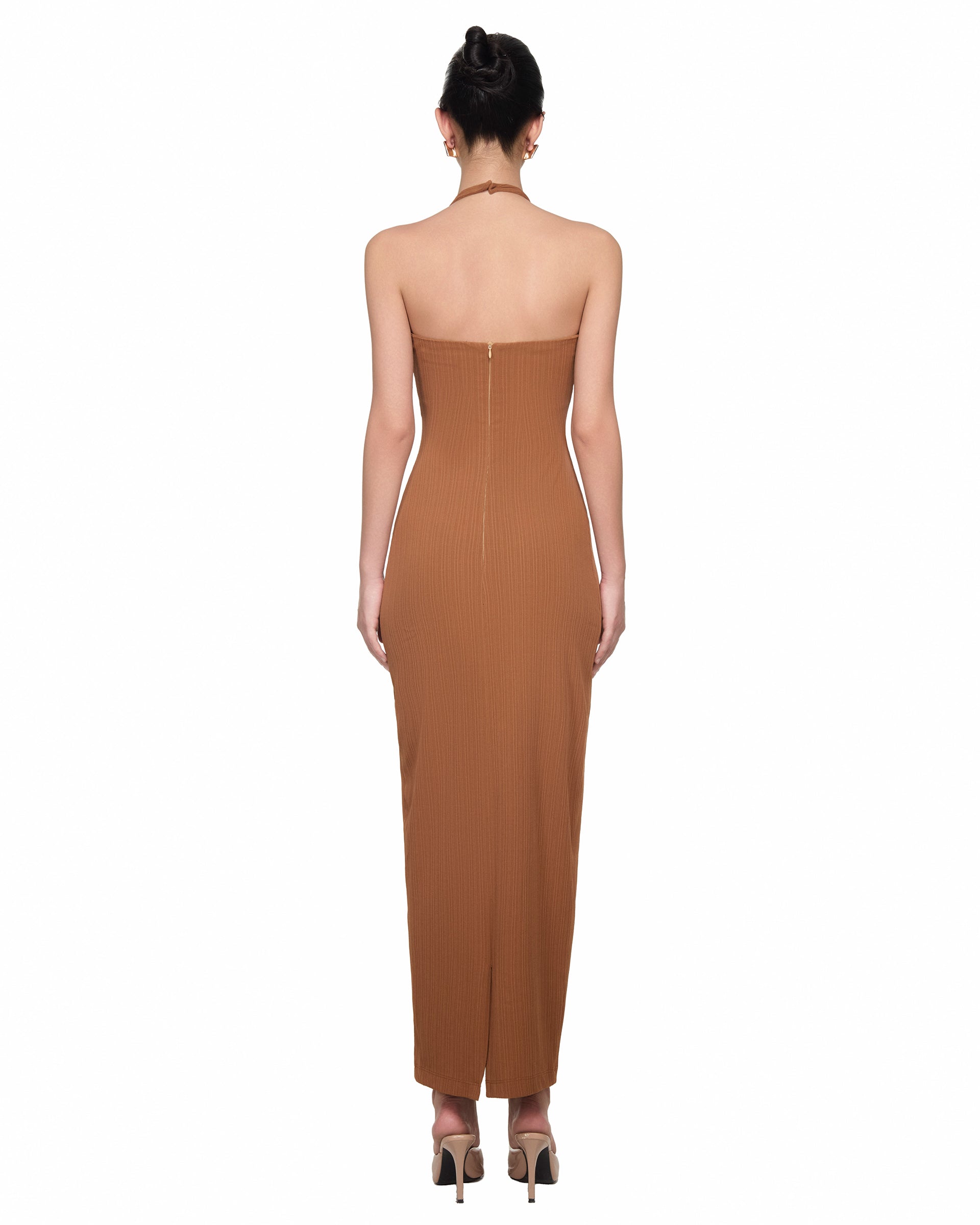 Isla Criss-Cross Halter Maxi Dress