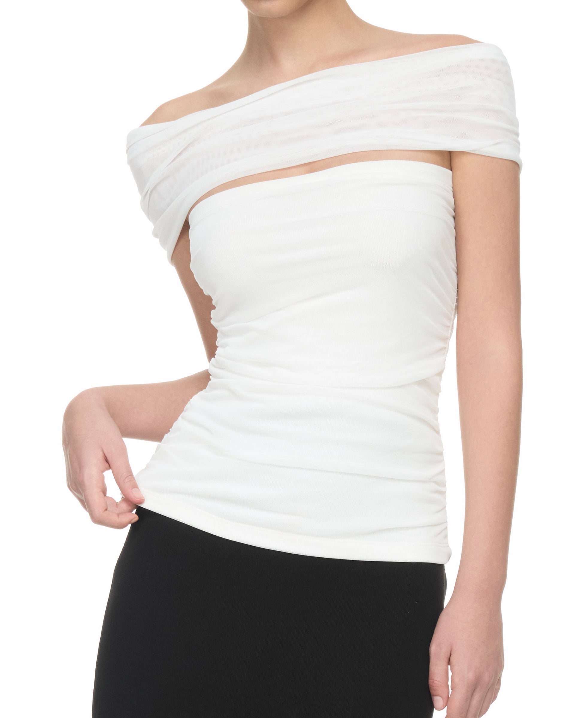 Eloise Twist-Off Shoulder Top