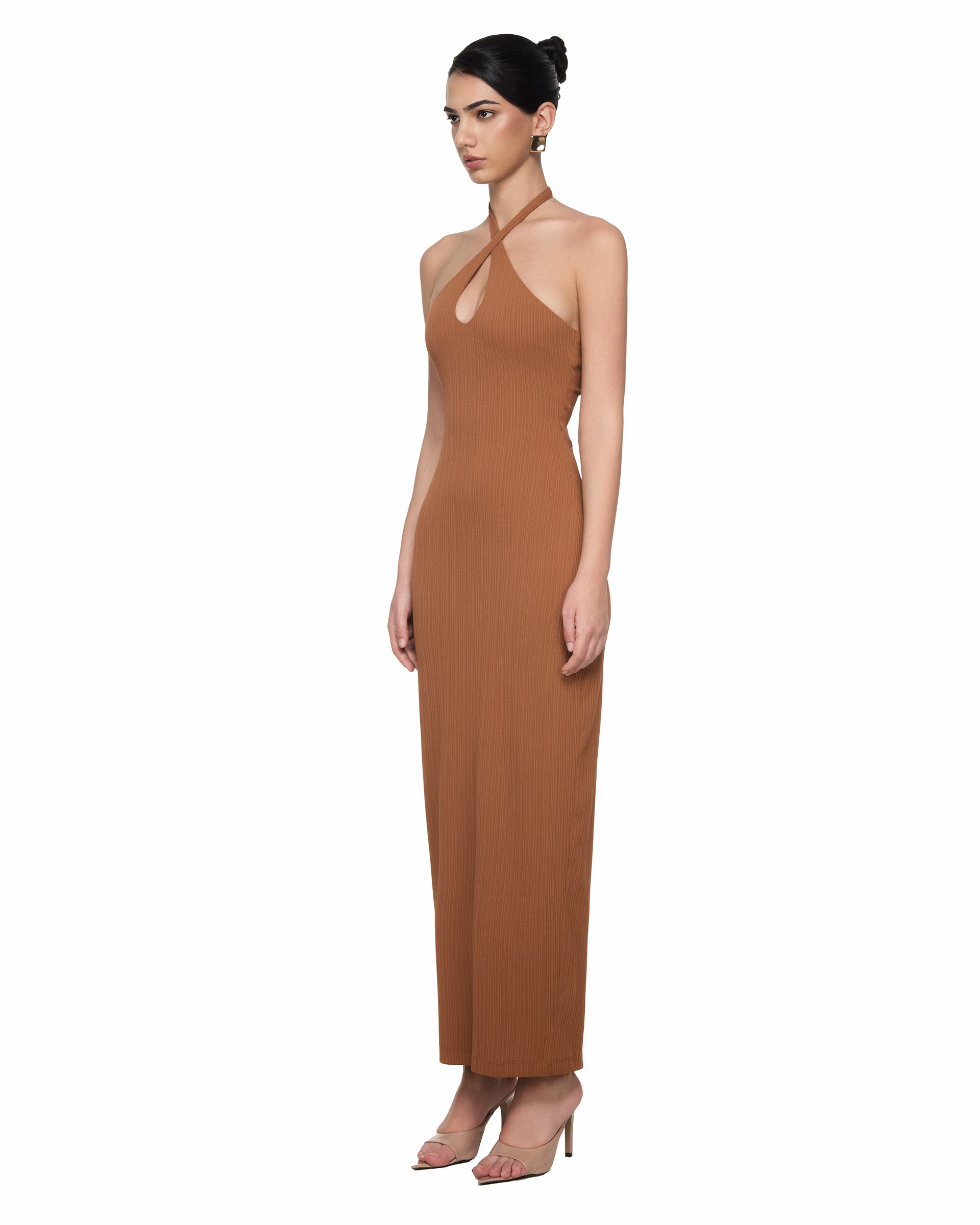 Isla Criss-Cross Halter Maxi Dress