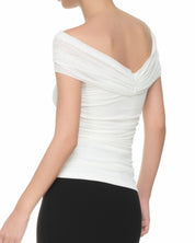Eloise Twist-Off Shoulder Top