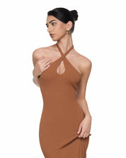Isla Criss-Cross Halter Maxi Dress